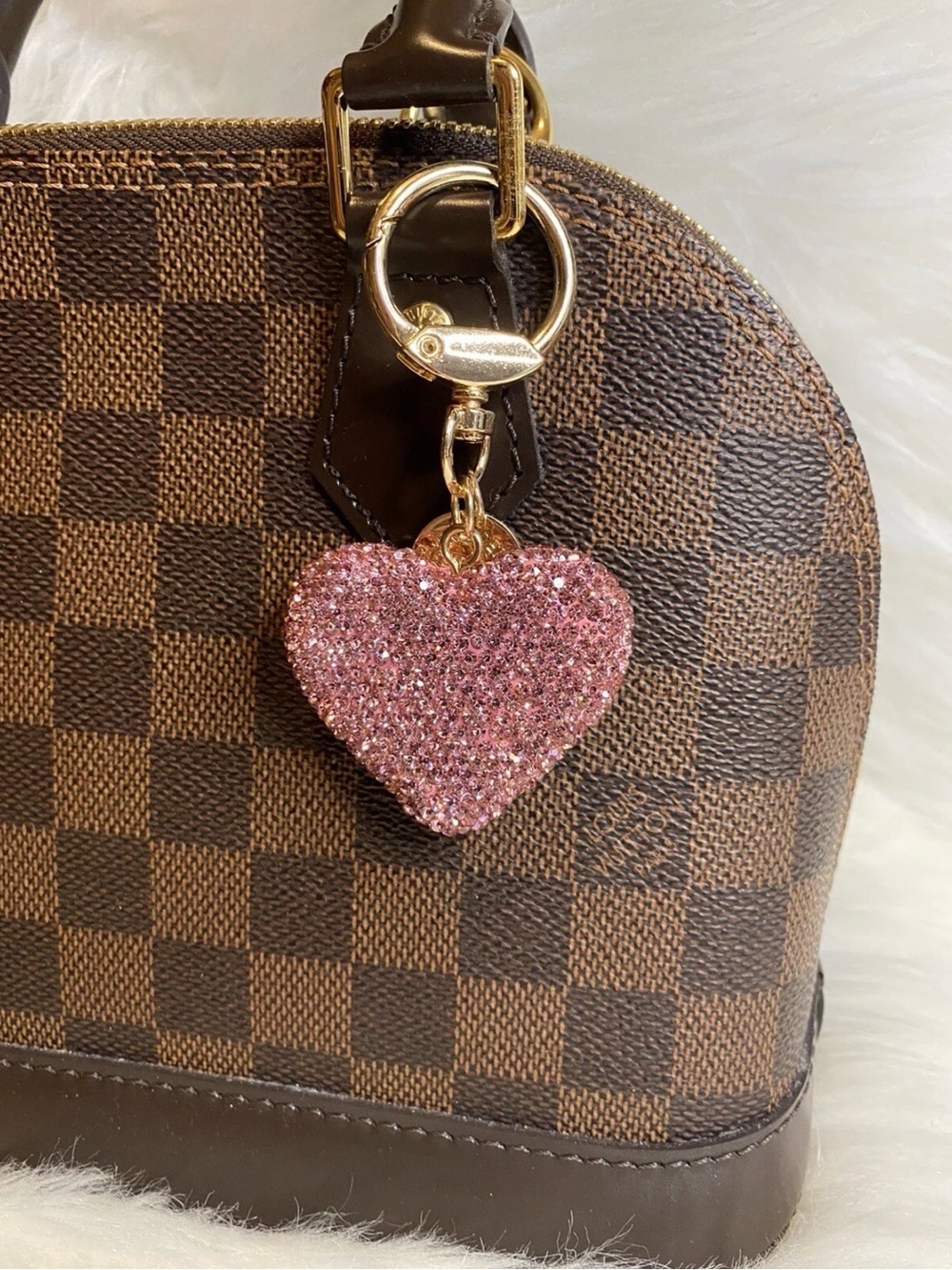 Pink Heart Keychain bag Charm